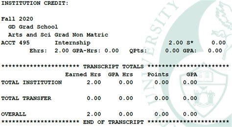 what are quality totals on a transcript